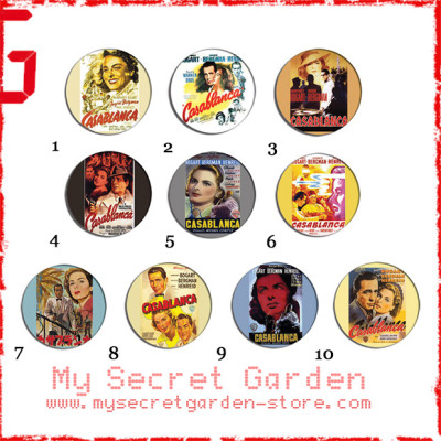 Casablanca - Movie Pinback Button Badge Set ( or Hair Ties / 4.4 cm Badge / Magnet / Keychain Set )